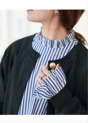 spick and span 스트라이프 프릴 옷깃 셔츠