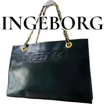 [ 새상품급 ] INGEBORG 토트백 대용량 A4 이상 체인 숄더 블랙