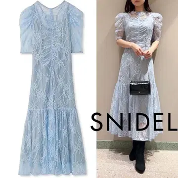 SNIDEL 퍼프 레이스 드레스 원피스 파티 드레스 0 사이즈