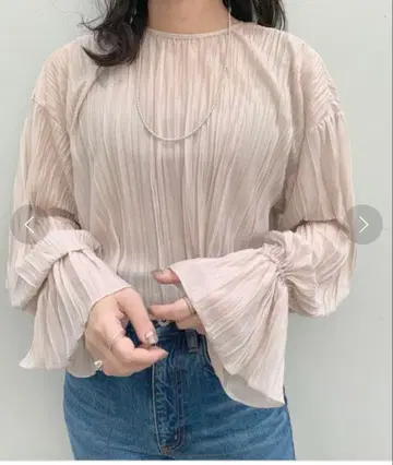 플리츠 시어 블라우스