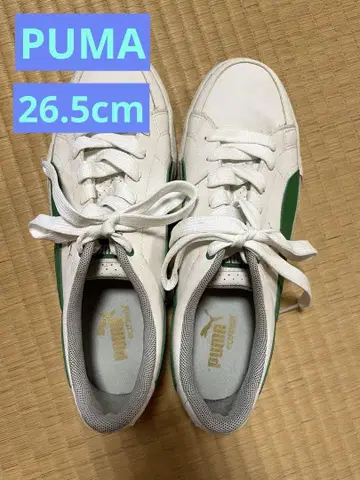Puma 화이트/그린 스니커즈 26.5cm