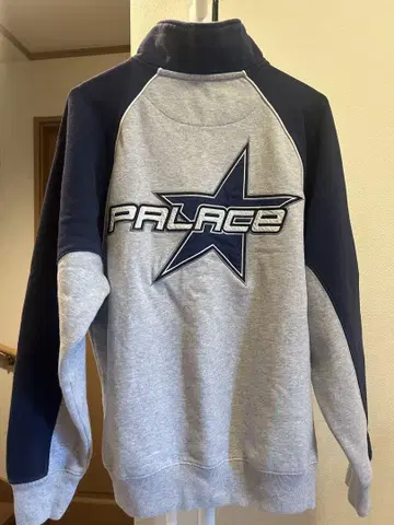 PALACE 하프 지퍼 트레이닝복 M 그레이/네이비