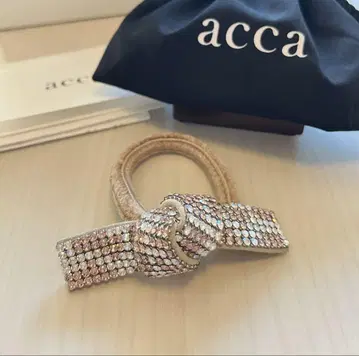 acca 스톤 부착 리본 머리끈 드레스 포니