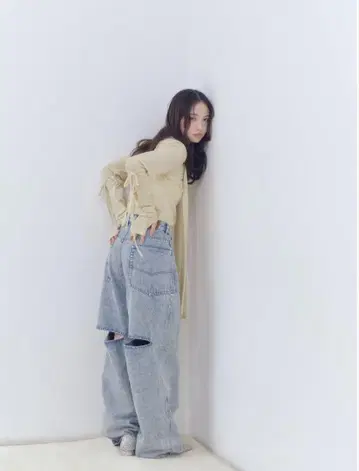 andequal 백 슬릿 커브 데님