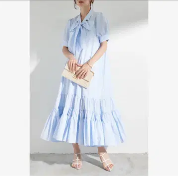 퍼프 슬리브 리본 티어드 원피스 셀포드 저스길리티 좋아하시는 분께