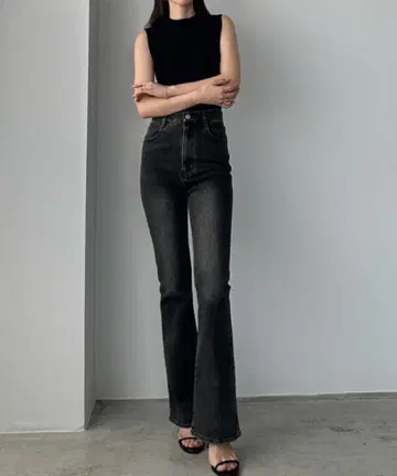 Louere 스트레치 플레어 데님 팬츠