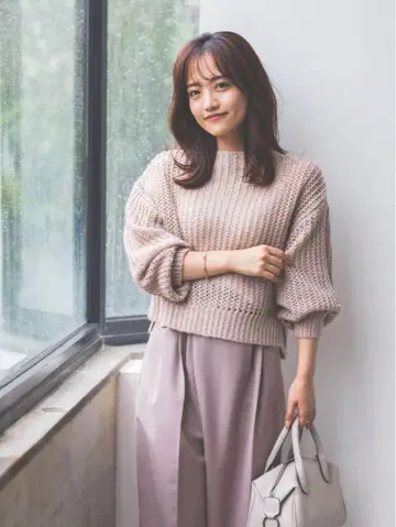 스팽글 라메 로우게이지 니트