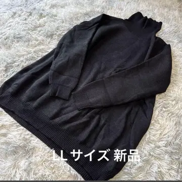 provador 안쪽 샤기 하이넥 롱 모찌모찌 니트 블랙 LL 새상품