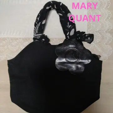 MARY QUANT 블랙 핸드백 꽃 장식 포함