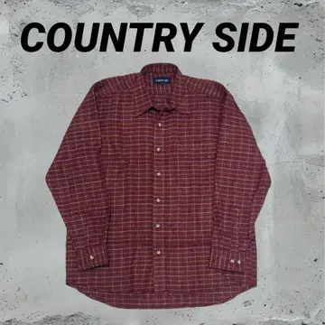 COUNTRY SIDE 플란넬 셔츠 울 캐시미어 체크 무늬 L 사이즈