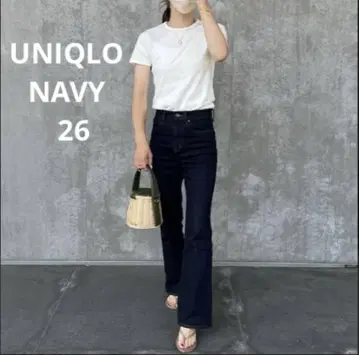 미사용 택 포함 유니클로 UNIQLO 슬림 플레어 청바지 26