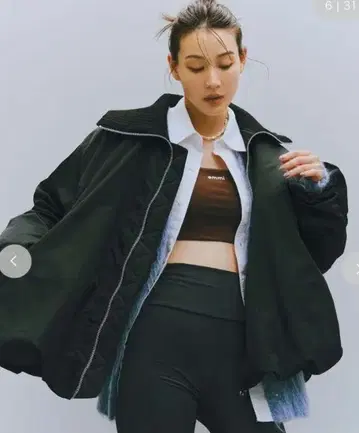 emmi 발수 리브 컬러 벌룬 디자인 블루종 0 사이즈