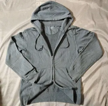 00s UNIQLO 그레이 더블 지퍼 후드티 M 사이즈