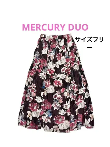MERCURY DUO 꽃무늬 플레어 롱 스커트 F