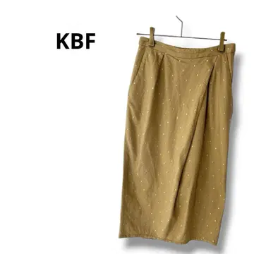 [KBF] 스커트 타이트 도트 슬릿 면 베이지 사이즈 one