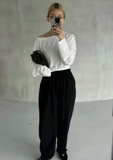림아크 슬리브 턱 컷 탑스