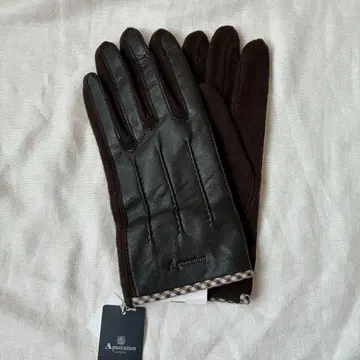 캐시미어 양가죽 기타 아쿠아 스큐텀 5개 손가락 장갑 방한 브라운 갈색