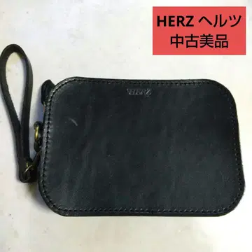 HERZ 헤르츠 새상품급 중고 클러치 세컨드 백 가죽 블랙