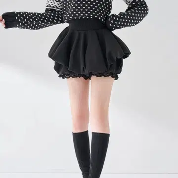 다리치 Darich 볼륨 벌룬 미니스커트 블랙