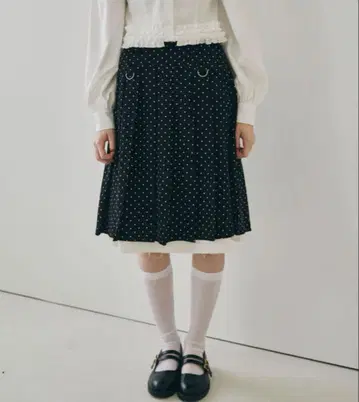 idem 이뎀 layered medium pleats skirt