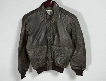 USA제 80s LLBEAN A2 A-2 가죽 자켓 브라운