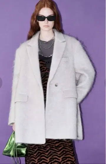 메종 스페셜 모헤어 혼방 샤기 코트