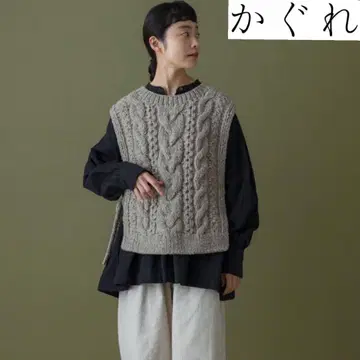 카구레 페루 아란 니트 베스트 그레이