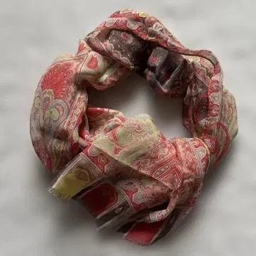 ETRO 페이즐리 무늬 실크 100% 스톨 얇은 소재 비침 이탈리아제
