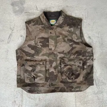 Cabela's 90s 카모플라주 울 베스트 vintage camo