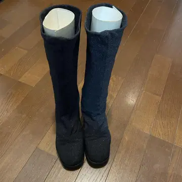 라메 믹스 블랙 부츠 23.5cm