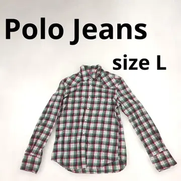 260 Polo Jeans 체크 무늬 긴팔 셔츠 L