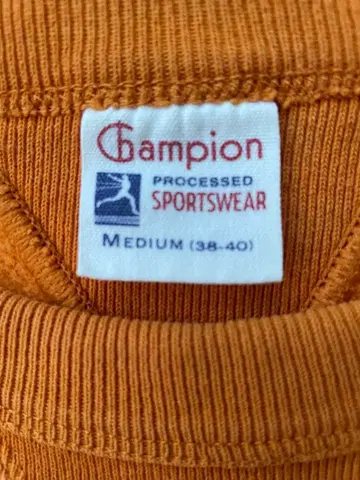 Champion 오렌지 맨투맨 Medium