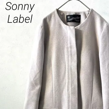 Sonny Label 롱 코트 노카라 집업 포켓 부착