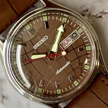 세이코 오버홀 완료 데이데이트 자동 와인딩 빈티지 70년대 브라운
