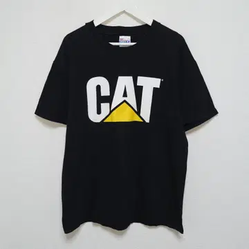 90s L 캐터필러 CAT 기업 셔츠 Hanes 블랙 USA 제조