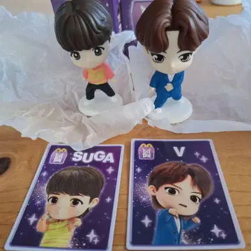 BTS 타이니탄 맥도날드 피규어 V SUGA 2개 세트 미국