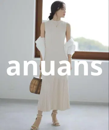 새상품급 anuans 니트 원피스 FREE 화이트 여성용