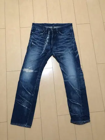 glamb 그램 데미지 가공 다크 블루 데님 청바지 사이즈 3