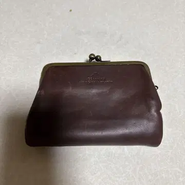 브라운 가죽 접이식 지갑