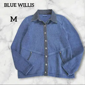 블루위리즈 데님풍 캐주얼 자켓 긴팔 니트 M