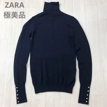 새상품급 자라(ZARA) 터틀넥 소매 펄 니트 얇은 소재 스웨터 S