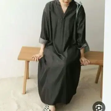 어반 리서치 도어스 리오셀 데님 스탠드 카라 원피스