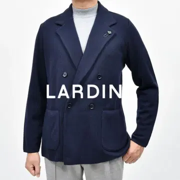 LARDINI 니트 자켓 더블 네이비 밀라노 리브 S 사이즈