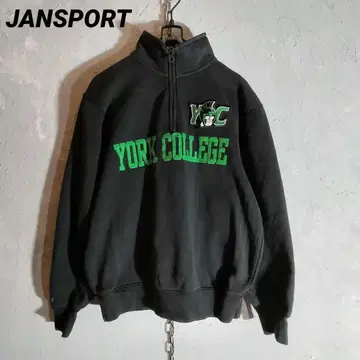 잔스포츠 칼리지 로고 하프 지퍼 맨투맨 구제 의류