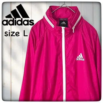 adidas CLIMAPROOF 핑크 윈드 브레이커 L [ 구제 의류 ]