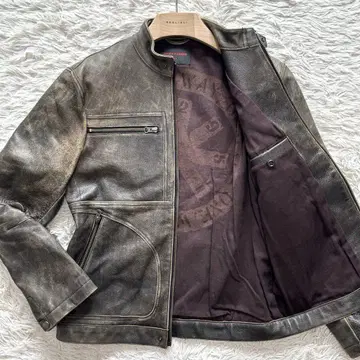 컨디션 최상 291295=HOMME 두툼한 카우하이드 싱글 라이더스 레어