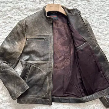 컨디션 최상 291295=HOMME 두툼한 카우하이드 싱글 라이더스 레어