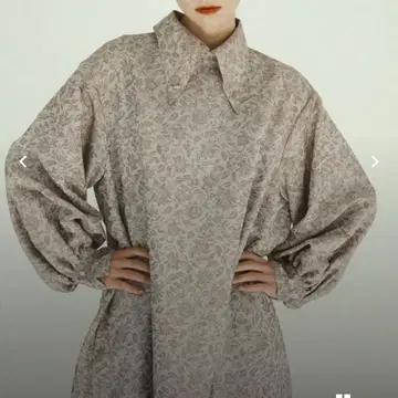 foufou 자카드 버튼 다운 원피스
