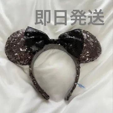디즈니 미니 머리띠 스팽글 블랙 x 브라운