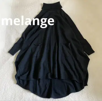melange 메주 터틀넥 원피스 변형 블랙 긴팔